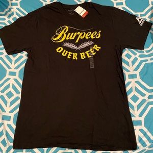 Reebok Crossfit black burpee over beer t shirt